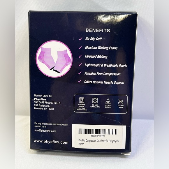 NWT-PhysFlex Unisex Size L Pink Compression Foot Sleeve Arch Support - Picture 2 of 7